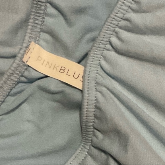 BLUE PULLOVER BLUE MATERNITY DRESS BY PINK BLUSH SIZE SMALL GENTLY WORN - Picture 3 of 3